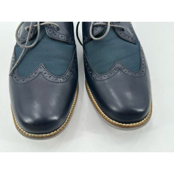 Cole Haan Men's Wingtip Oxfords Blue Leather Lace Up Rubber Sole 12M - Picture 3 of 10